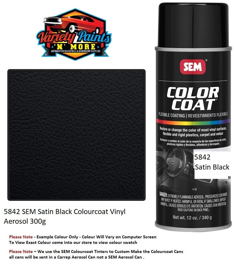 5842 SEM Satin Black Colourcoat Vinyl Aerosol 300g