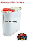 5 Litre EMPTY Metal Flask Can Single With Berri Cap