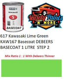 617 Kawasaki Lime Green KAW167 Basecoat DEBEERS BASECOAT 1 LITRE  STEP 2
