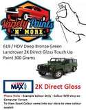 619 / HDV Deep Bronze Green  Landrover 2K Direct Gloss Touch Up Paint 300 Grams