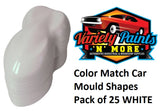Color Match Car Mold Shapes Pack of 25 WHITE