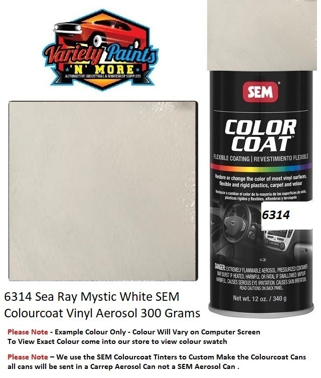 6314 Sea Ray Mystic White SEM Colourcoat Vinyl Aerosol 300 Grams