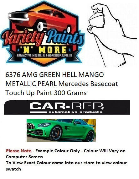 6376 AMG GREEN HELL MANGO METALLIC PEARL Mercedes Basecoat Touch Up Paint 300 Grams