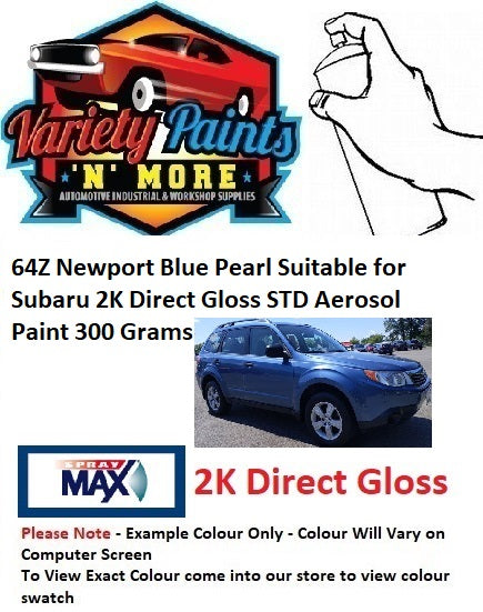 64Z Newport Blue Pearl Suitable for Subaru 2K Direct Gloss STD Aerosol Paint 300 Grams
