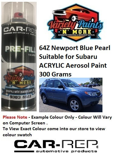 64Z Newport Blue Pearl Suitable for Subaru ACRYLIC Aerosol Paint 300 Grams