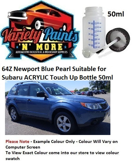 64Z Newport Blue Pearl Suitable for Subaru ACRYLIC Touch Up Bottle 50ml