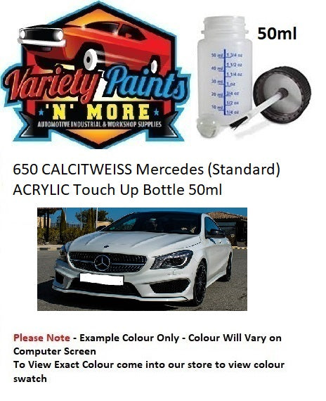 650 CALCITWEISS Mercedes (Standard) ACRYLIC Touch Up Bottle 50ml
