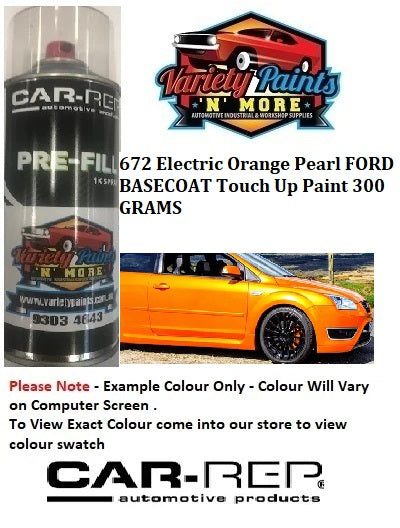 672 Electric Orange Pearl FORD BASECOAT Touch Up Paint 300 GRAMS