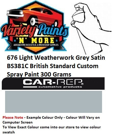 676 Light Weatherwork Grey Satin BS381C British Standard Custom Spray Paint 300 Grams