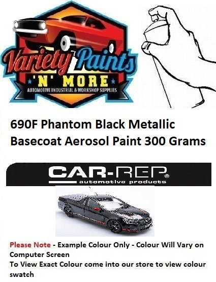 690F / K025 Phantom Black Metallic Basecoat Aerosol Paint 300 Grams