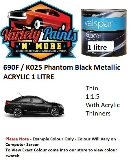 690F / K025 Phantom Black Metallic ACRYLIC 1 LITRE