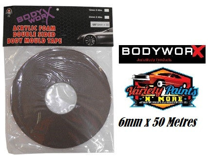 BodyworX Double Sided Tape 6mm x 50 Metres