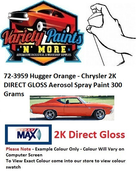 72-3959 Hugger Orange - Chrysler 2K DIRECT GLOSS Aerosol Spray Paint 300 Grams