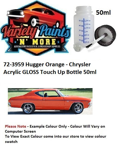 72-3959 Hugger Orange - Chrysler Acrylic GLOSS TOUCH UP BOTTLE 50ML