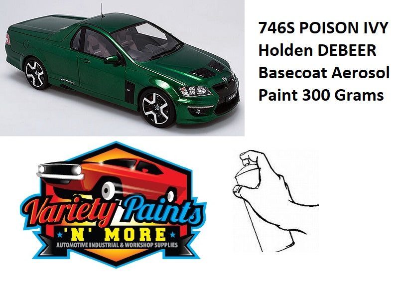 746S POISON IVY Holden DEBEER Basecoat Aerosol Paint 300 Grams