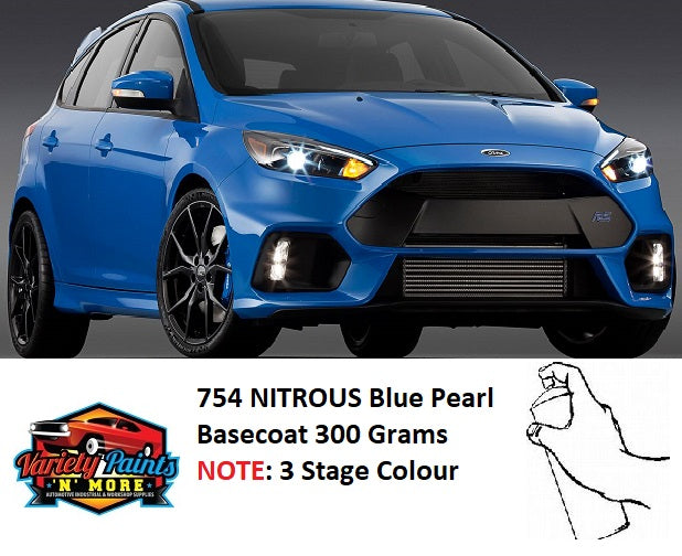 754 NITROUS Blue Pearl FORD Basecoat For Pearl Touch Up Paint 300 Grams STEP 2