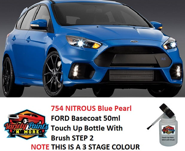 754 Nitrous Blue Pearl FORD Basecoat For Pearl Touch Up Paint 50ml Bottle STEP 2