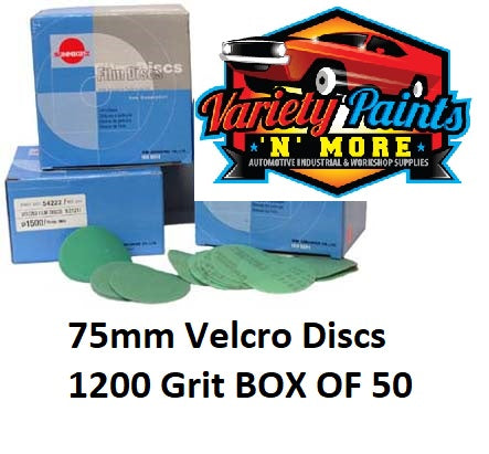 Sunmight 75mm x 1200 Grit Film Velcro Discs No Hole Box of 50