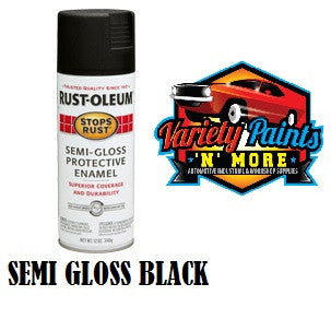 RustOLeum Stops Rust Semi Gloss Black Aerosol 340g