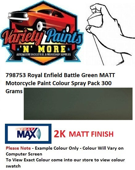 798753 Royal Enfield Battle Green MATT Motorcycle Paint Colour Spray Pack 300 Grams 