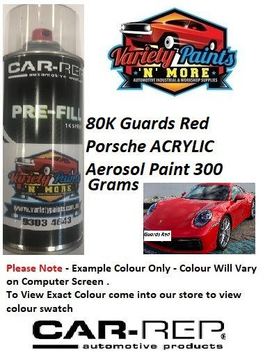 80K Guards Red /Indischrot ACRYLIC Porsche Basecoat Aerosol Paint 300 Grams