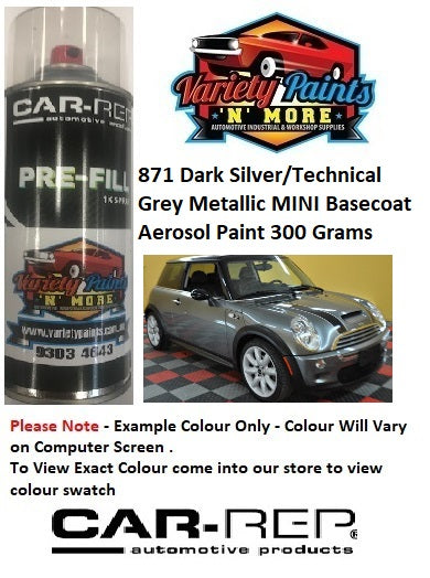 871 Dark Silver/Technical Grey Metallic MINI Basecoat Aerosol Paint 300 Grams