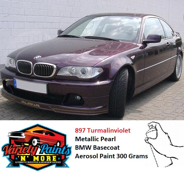 897 TURMALINVIOLETT MET. BMW Basecoat Aerosol Paint 300 Grams