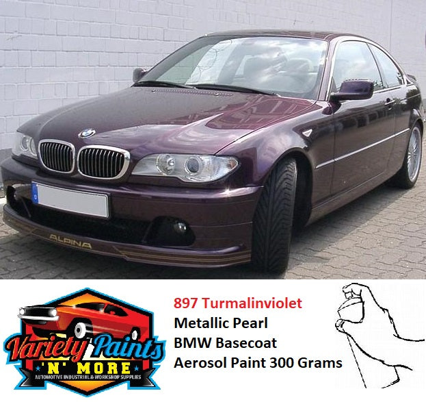 897 TURMALINVIOLETT MET. BMW Lighter Version Basecoat Aerosol Paint 300 Grams