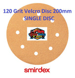 Smirdex 120 GRIT SINGLE VELCRO DISC 200mm (8")  8 Holes