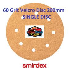 Smirdex 60 GRIT SINGLE VELCRO DISC 200mm (8")  8 Holes 