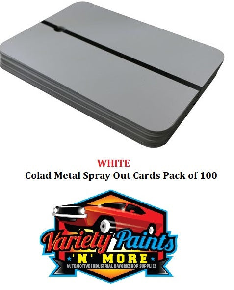 WHITE Colad Metal Spray Out Cards Pack of 100