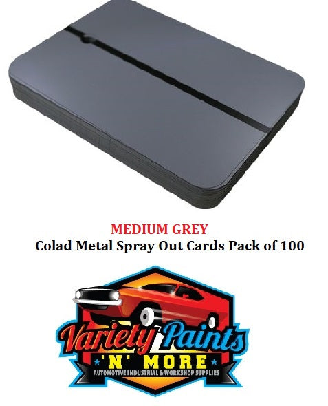 Medium Grey Colad Metal Spray Out Cards Pack of 100 9316