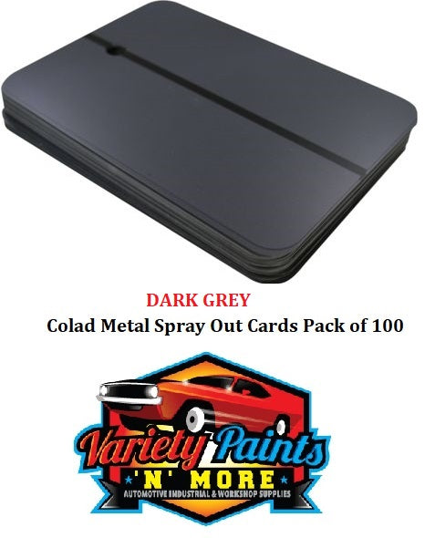 Dark Grey Colad Metal Spray Out Cards Pack of 100 9317