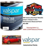 94H Sedona Red Pearl Metallic Subaru Valspar 4 Litre  Performance Basecoat Paint Mix 888