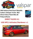 94H Sedona Red Pearl Metallic Subaru Valspar 4 Litre  862 Direct Gloss Paint Mix 2K Polyurethane 
