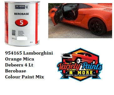 954165 Lamborghini Orange Mica Debeers 4 Lt Berobase Colour Paint Mix