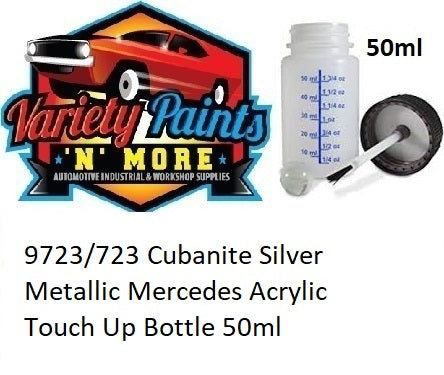 9723/723 Cubanite Silver Metallic Mercedes Acrylic Touch Up Bottle 50ml