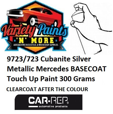 9723/723 Cubanite Silver Metallic Mercedes BASECOAT Touch Up Paint 300 Grams