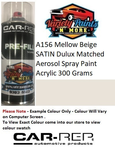 A156 Mellow Beige SATIN Dulux Matched Aerosol Spray Paint Acrylic 300 Grams