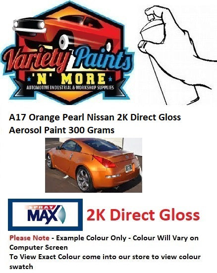 A17 Orange Pearl Nissan 2K Direct Gloss Aerosol Paint 300 Grams