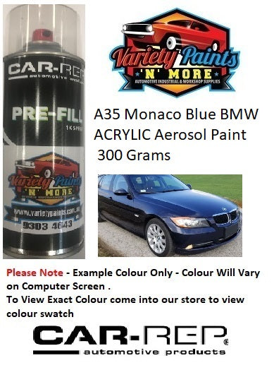 A35 Monaco Blue BMW ACRYLIC Aerosol Paint 300 Grams