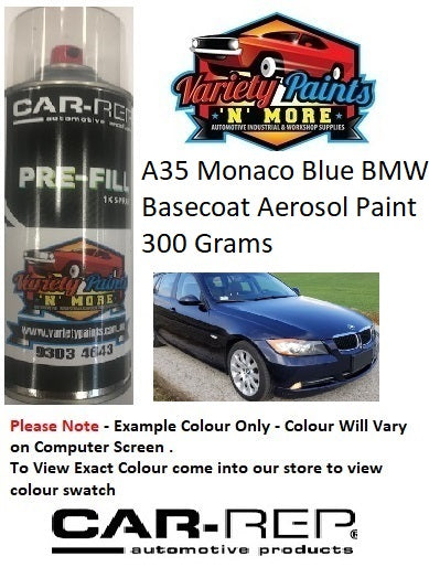 A35 Monaco Blue BMW Basecoat Aerosol Paint 300 Grams