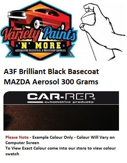 A3F Brilliant Black Basecoat MAZDA Aerosol 300 Grams