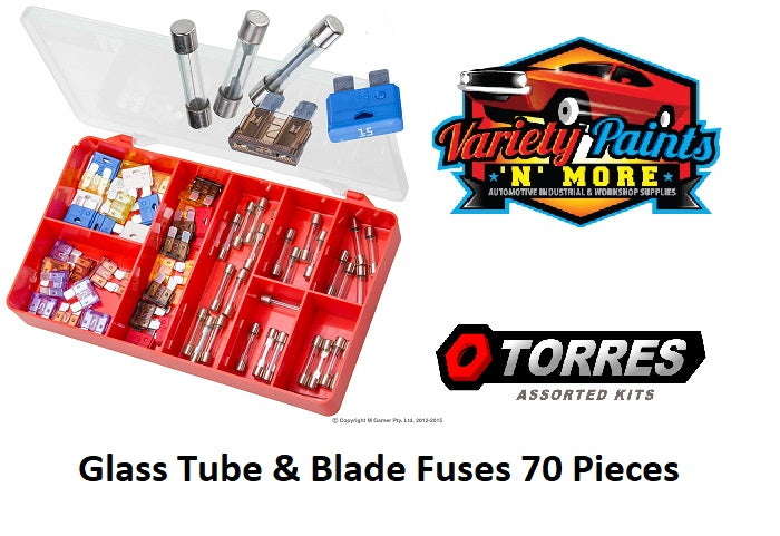 Torres Glass Tube & Blade Fuses 70 Piece Kit