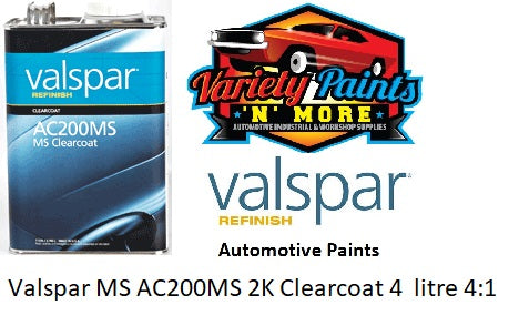 Valspar MS AC200MS 2K Clearcoat 4  litre 4:1