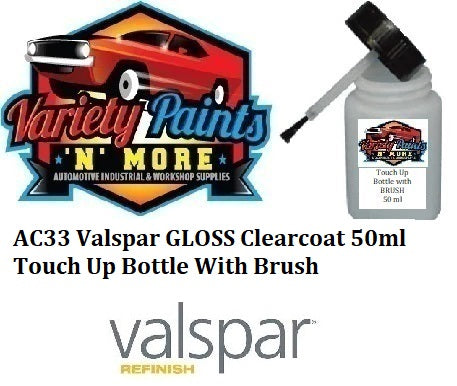 Valspar Acrylic GLOSS Clear Topcoat AC33 50ML Touch Up Bottle