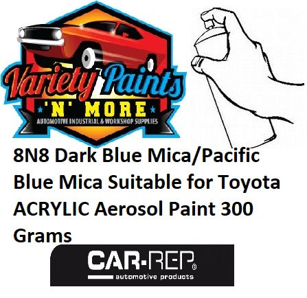 8N8 Dark Blue Mica/Pacific Blue Mica Suitable for Toyota ACRYLIC Aerosol Paint 300 Grams