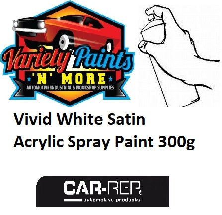 Vivid White Satin Acrylic Spray Paint 300g W51 SATIN