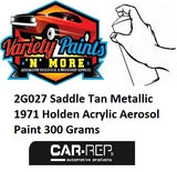 2G027 Saddle Tan Metallic 1971 Holden Acrylic Aerosol Paint 300 Grams