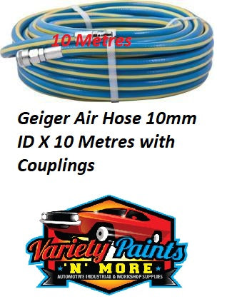 Geiger Air Hose 10mm ID X 10 Metres with Couplings